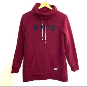 Burton Sweatshirt Size Medium Cowl Neck Maroon Snowboard